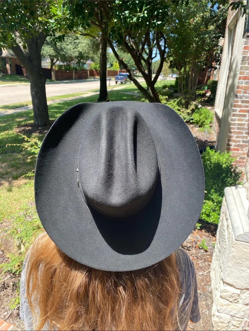 Twister 2X Black Wool Felt DALLAS Western Hat with Silver 3 pc. Buckle hatband